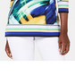 JM Collection Women's Petite Embellished Y-Neck Tunic Blue Size Petite S