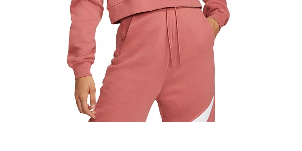 Nike Women's Sportswear Logo Fleece Sweatshirt Pink Size Large