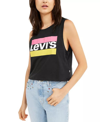 Levi's Women's Graphic Crop Tank Black Size Large