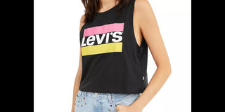 Levi's Women's Graphic Crop Tank Black Size Large