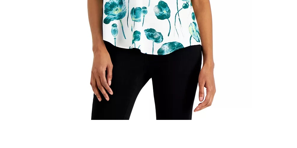 Alfani Women's Shirred V-Neck Dolman-Sleeve Top White Size X-Large