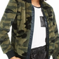 Bar III Women's Printed Faux-Fur Bomber Jacket Green Size XXS