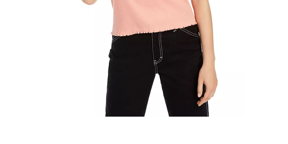 Planet Gold Juniors' Lace-Trim Ribbed Tank Top Orange Size Medium