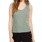 Planet Gold Juniors' Lace-Trim Ribbed Tank Top Green Size Medium