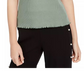 Planet Gold Juniors' Lace-Trim Ribbed Tank Top Green Size Medium