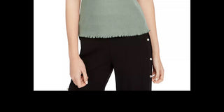 Planet Gold Juniors' Lace-Trim Ribbed Tank Top Green Size Medium