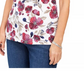 Karen Scott Women's Floral Henley Top White Size Small