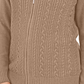 Karen Scott Women's Cable Knit Zip Front Sweater Brown Size Petite XL