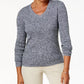 Karen Scott Women's Ribbed V-Neck Sweater Blue Size X-Small