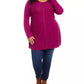 Style & Co Women's Plus Size Smalleam-Front Tunic Sweater Purple Size 0X