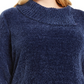 Karen Women's Scott Plus Chenille Split Neck Pullover Blue Size 0X