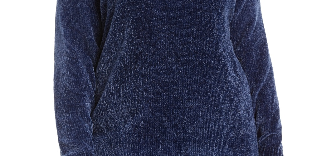 Karen Women's Scott Plus Chenille Split Neck Pullover Blue Size 0X