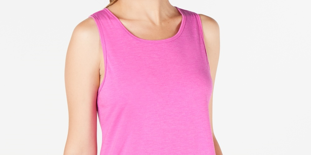 Ideology Women's Mesh-Hem Tank Top Purple Size Medium