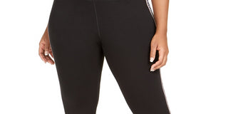 Calvin Klein Women's Performance Plus Size Logo-Side Cropped Leggings Black Size 2X