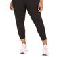 Calvin Klein Women's Performance Plus Size Logo-Side Cropped Leggings Black Size 2X