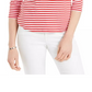 Charter Club Women's Supima Cotton Striped Top Pink Size X-Large