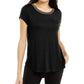 Alfani Women's Metallic-Trim Top Black Size Medium