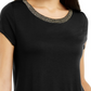 Alfani Women's Metallic-Trim Top Black Size Medium