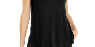 Alfani Women's Metallic-Trim Top Black Size Medium