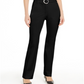 Alfani Women's High Waist Belted Straight Leg Pants Black Size 16