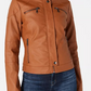 Maralyn & Me Juniors' Faux-Leather Moto Jacket Brown Size Large
