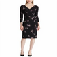 Ralph Lauren Women's 3/4 Sleeve Below The Knee Dress Black Size 4 Petite
