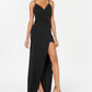Emerald Sundae Junior's High Slit Gown Black Size X-Large