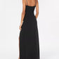 Emerald Sundae Junior's High Slit Gown Black Size X-Large