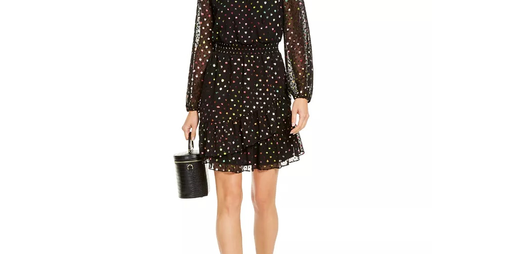 INC International Concepts Women's Rainbow Jacquard Mini Dress Black Size XX-Large