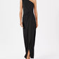 Calvin Klein Women's Draped One-Shoulder Gown Black Size 8