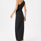 Calvin Klein Women's Draped One-Shoulder Gown Black Size 8