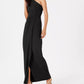 Calvin Klein Women's Draped One-Shoulder Gown Black Size 8
