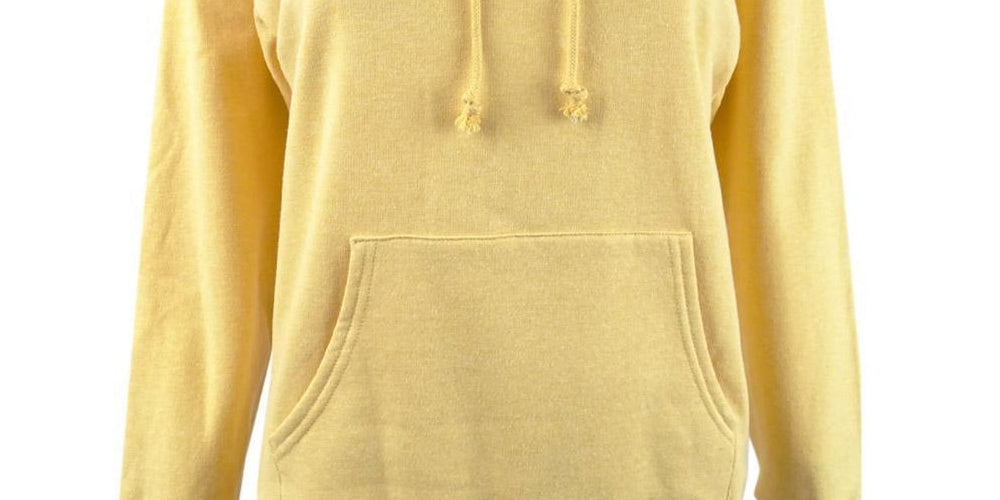 Rebellious One Juniors' Pouch-Pocket Hoodie Yellow Size Small