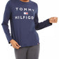Tommy Hilfiger Women's Sport Logo Long Sleeve Shirt Gray Size X-Large