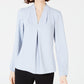 Bar III Women's Inverted-Pleat Blouse Blue Size Medium