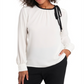 Riley & Rae Women's Billie Tie Neck Blouse Beige Size XL