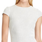 Ralph Lauren Women's Ivory Zippered Polka Dot Cap Sleeve Jewel Neck Knee Length Fit + Flare Dress White Size 14