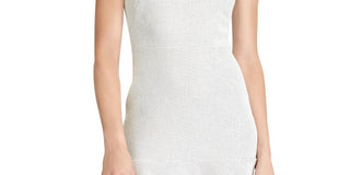 Ralph Lauren Women's Ivory Zippered Polka Dot Cap Sleeve Jewel Neck Knee Length Fit + Flare Dress White Size 14