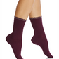 Hue Women's Scalloped Pointelle Crew Socks Burgundy One Size