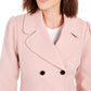 Maison Jules Women's Double-Breasted Notched Collar Pea Coat Pink Size Medium