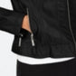 Jou Jou Women's Zippered Pocketed Vegan Leather Motorcycle Coat Juniors Black Size X-Large