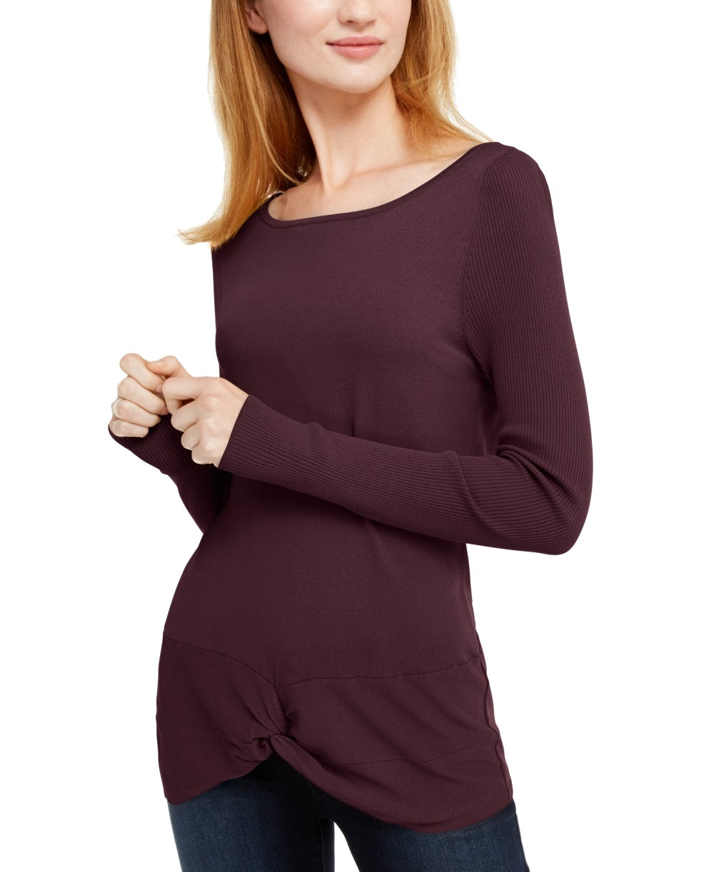 INC International Concepts Women's Twisted Sweater Red Size Small