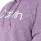 Calvin Klein Women's Plus Size Animal-Print Hooded Sweatshirt Purple Size 3X