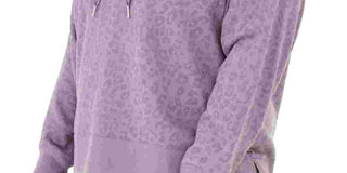 Calvin Klein Women's Plus Size Animal-Print Hooded Sweatshirt Purple Size 3X