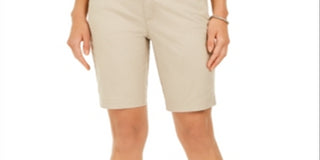 Charter Club Women's Bermuda Twill Shorts Beige Size 6