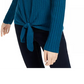 INC International Concepts Women's Ribbed Knotted Sweater Turquoise Size Large