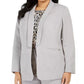Calvin Klein Women's Plus Parker Twill Open Front Topper Jacket Gray Size 22W