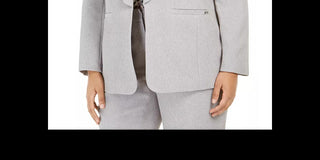 Calvin Klein Women's Plus Parker Twill Open Front Topper Jacket Gray Size 22W