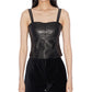 Ax Armani Exchange Women's Faux Leather Tank Top Black Size X-Small