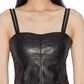 Ax Armani Exchange Women's Faux Leather Tank Top Black Size X-Small